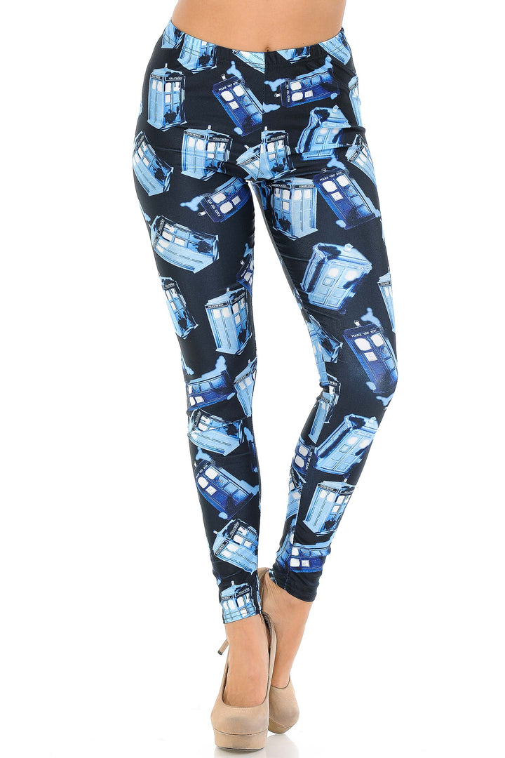Graphic British Police Call Box Leggings