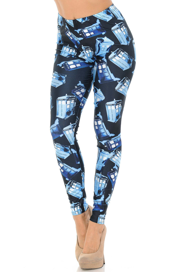 Graphic British Police Call Box Leggings