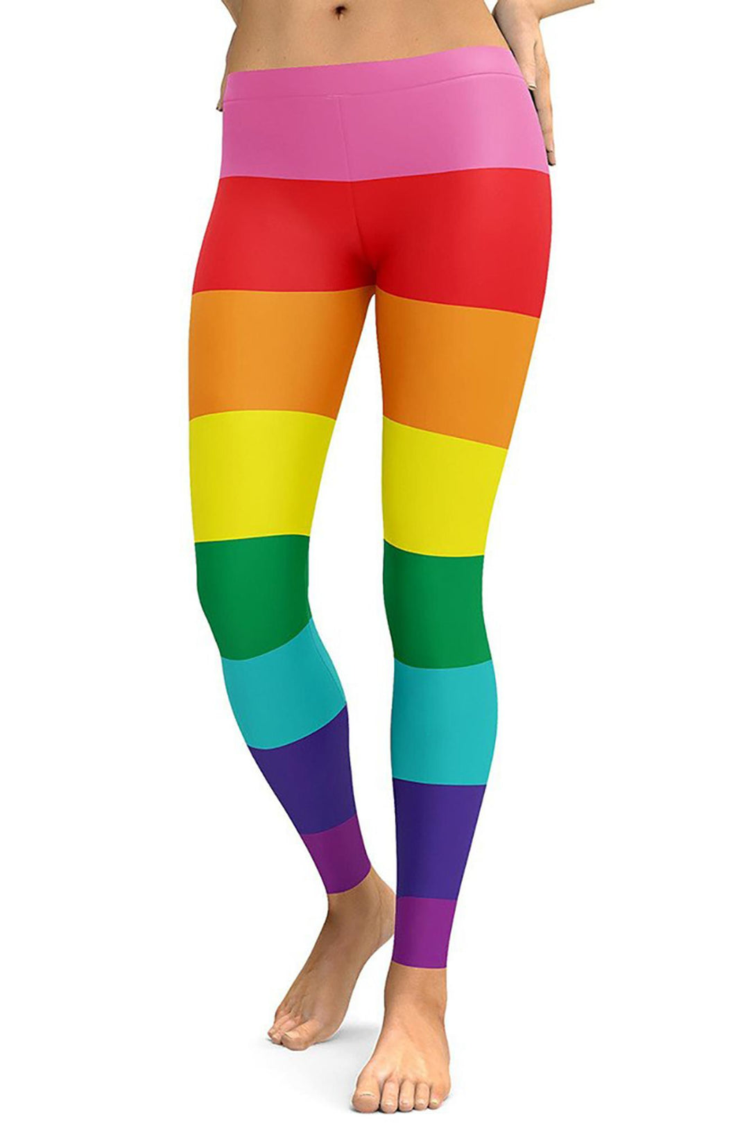 Graphic Print Vivid Rainbow Leggings