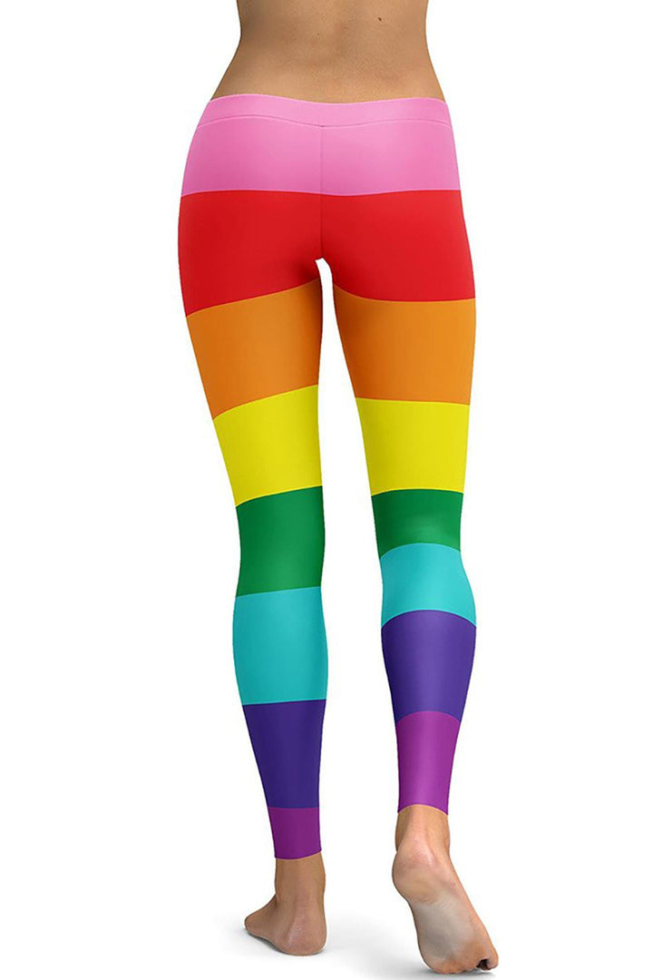 Graphic Print Vivid Rainbow Leggings