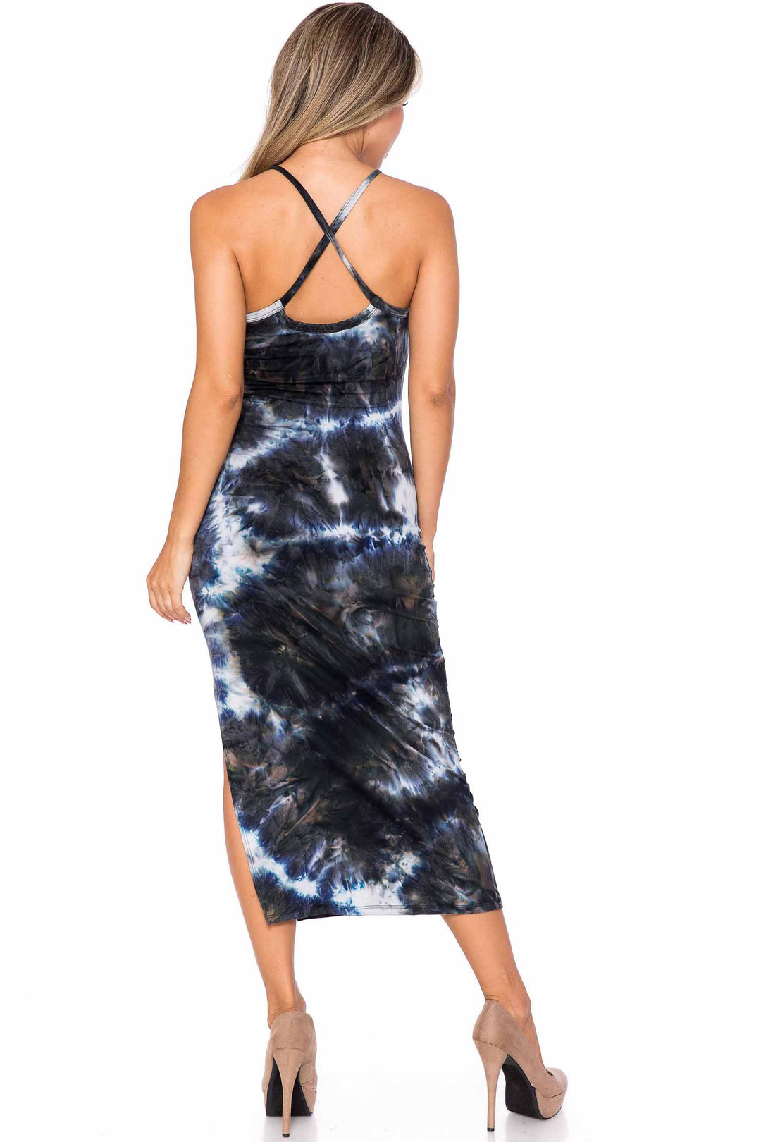Buttery Soft X Back Side Slit Tie Dye Summer Dress