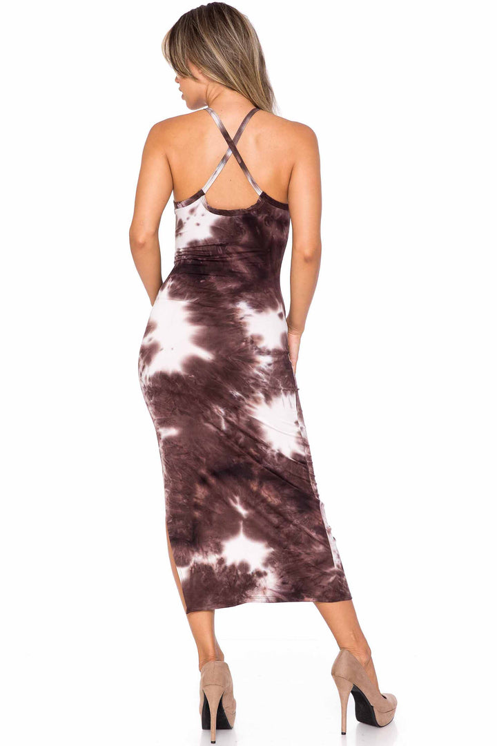 Buttery Soft X Back Side Slit Tie Dye Summer Dress