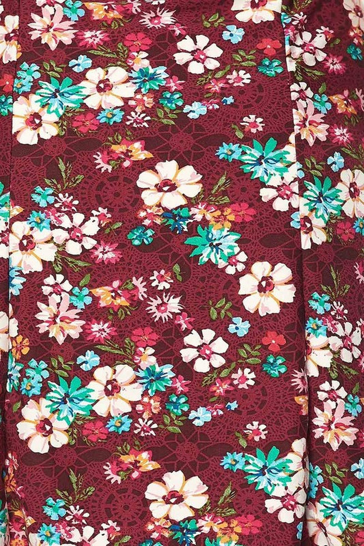 Buttery Soft Burgundy Daisy Fit and Flare Dress