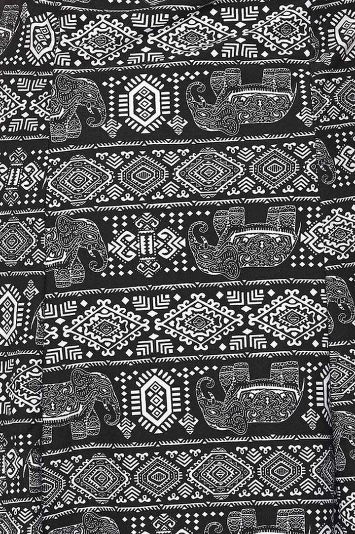 Buttery Soft Tribal Elephant Fit and Flare Dress