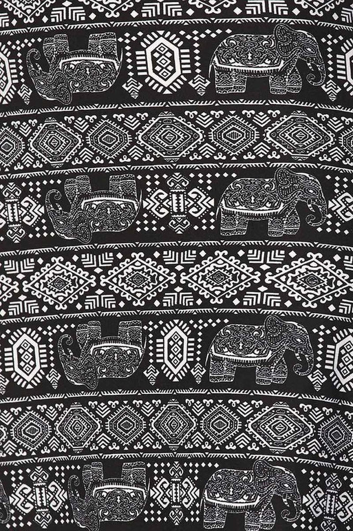 Buttery Soft Tribal Elephant Criss Cross Strap Mini Dress