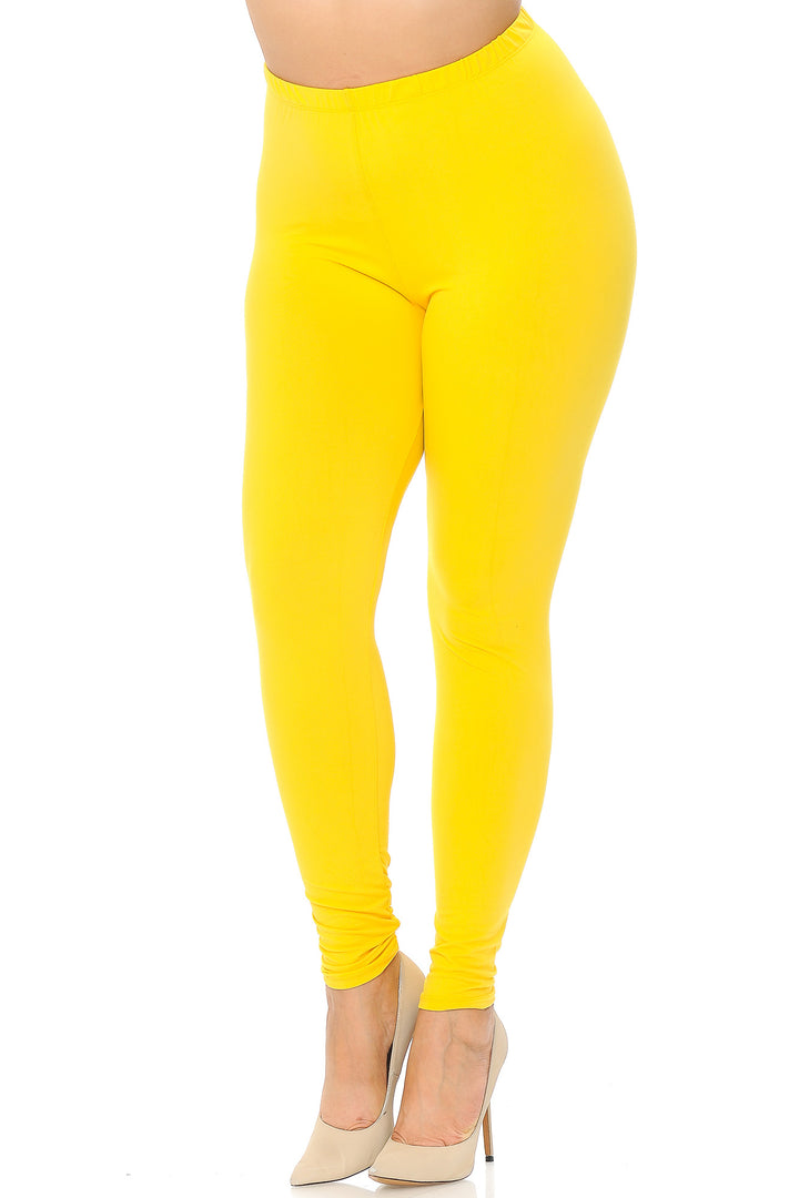 Buttery Smooth Basic Solid Plus Size Leggings - EEVEE