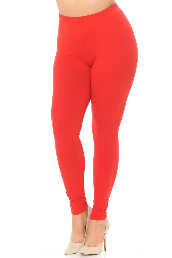 Buttery Smooth Basic Solid Plus Size Leggings - EEVEE