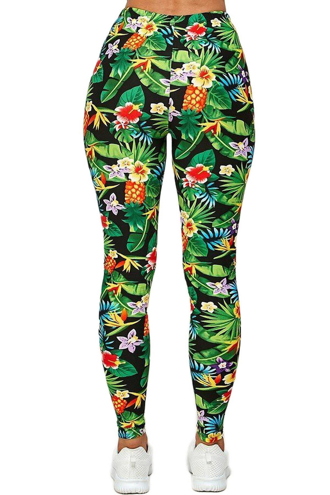 Buttery Smooth Tropicana Floral Extra Plus Size Leggings - 3X-5X