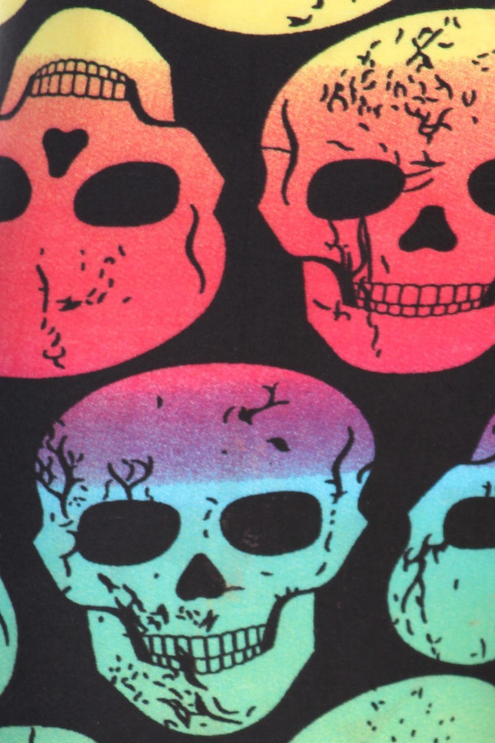 Buttery Smooth Rainbow Skull Extra Plus Size Leggings - 3X-5X