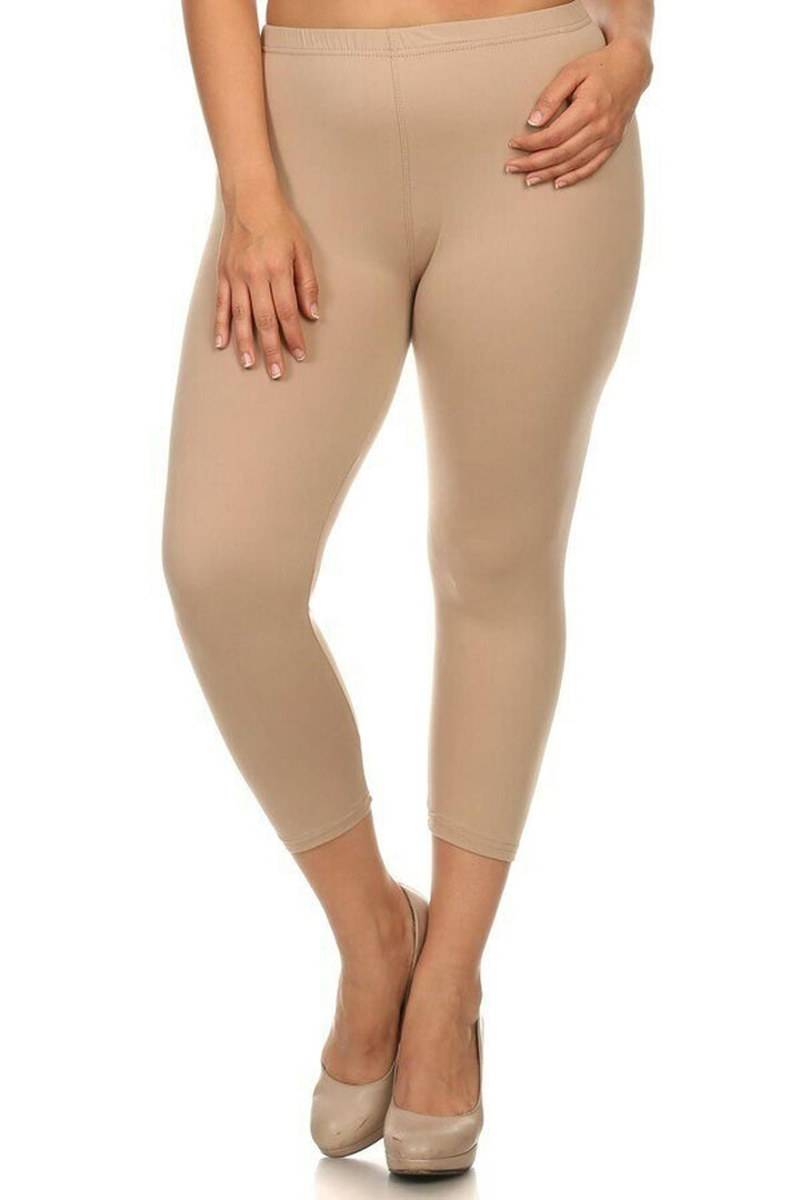 Buttery Smooth Basic Solid Extra Plus Size Capris - 3X-5X - New Mix