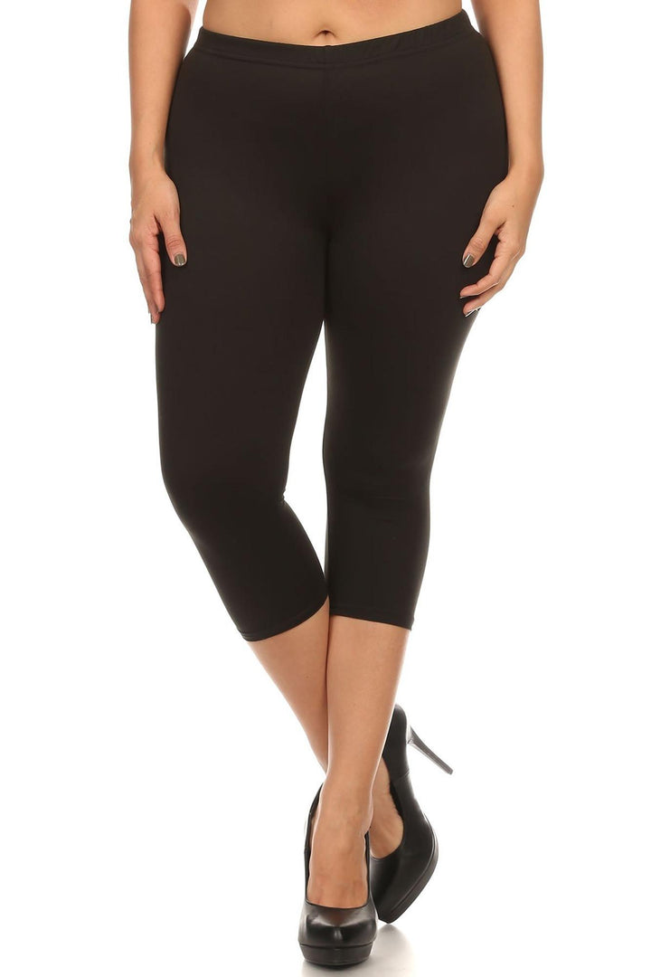 Buttery Smooth Basic Solid Extra Plus Size Capris - 3X-5X - New Mix