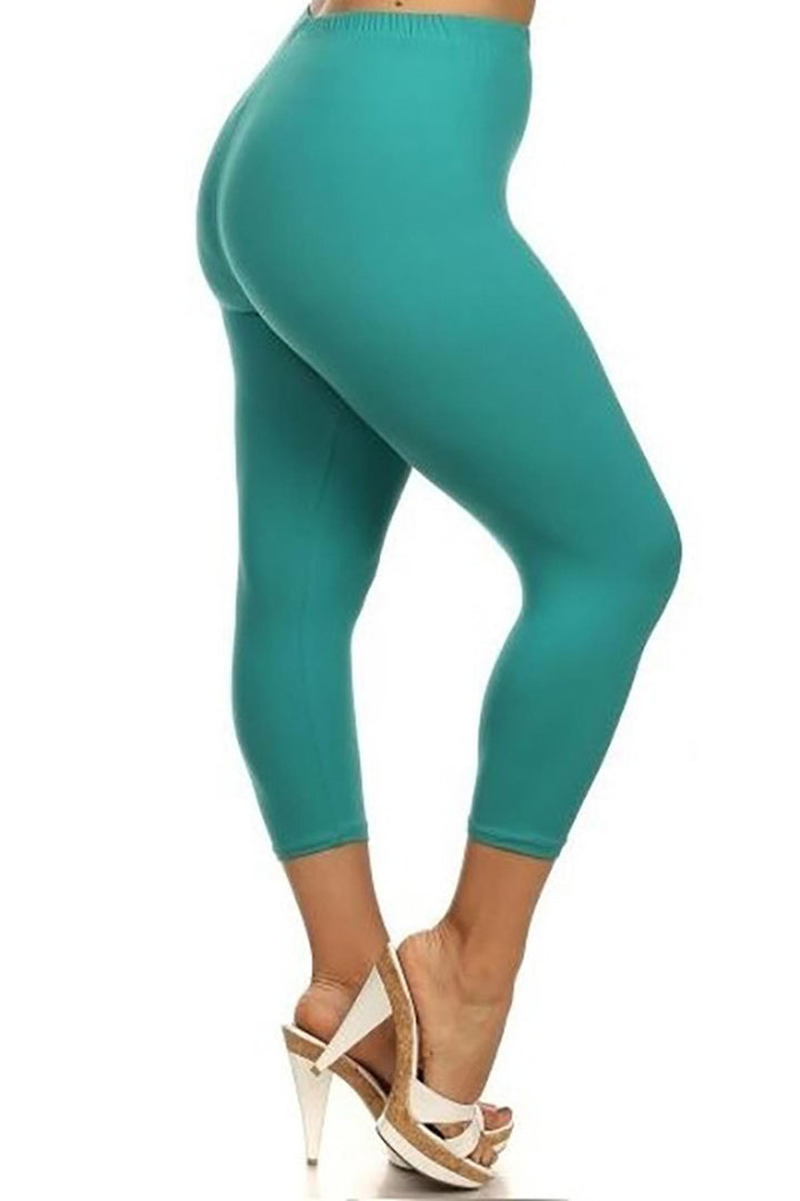 Buttery Smooth Basic Solid Extra Plus Size Capris - 3X-5X - New Mix