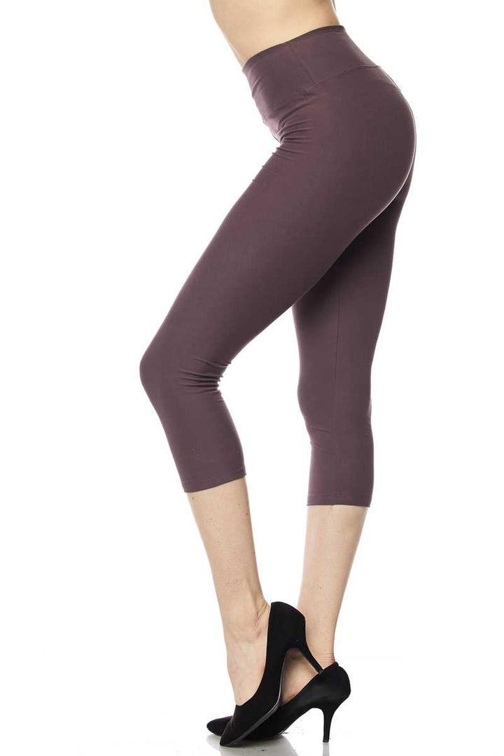 Buttery Smooth Basic Solid High Waisted Extra Plus Size Capris - 3 Inch - 3X-5X  - New Mix