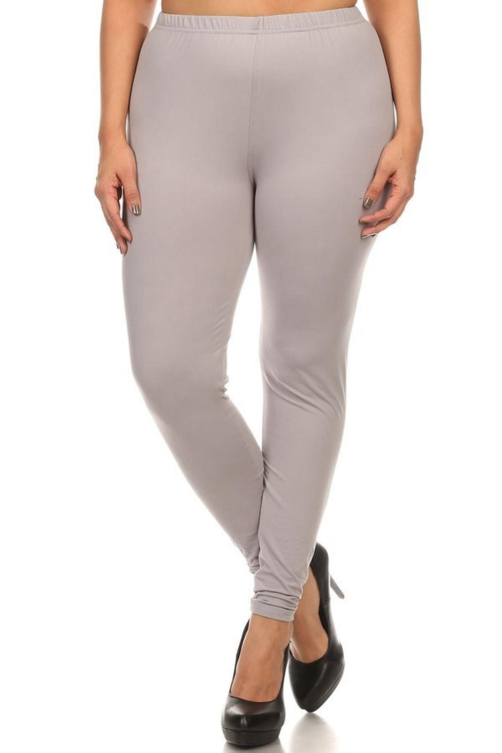 Buttery Smooth Plus Size Basic Solid Leggings - 3X-5X