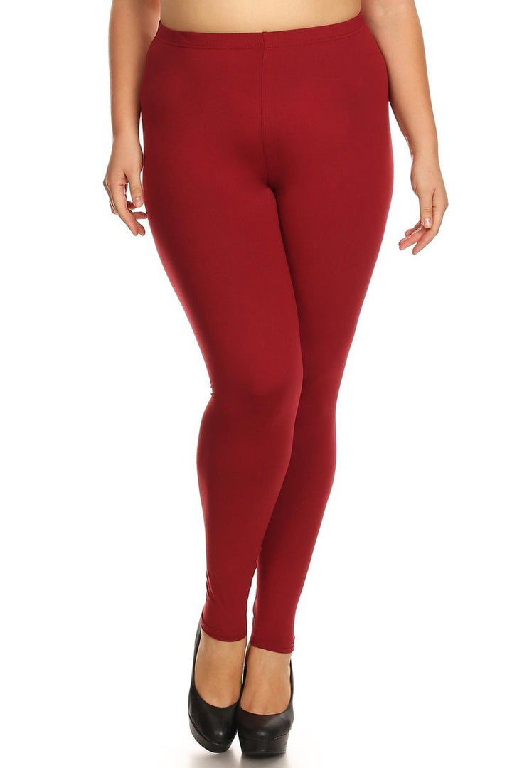 Buttery Smooth Plus Size Basic Solid Leggings - 3X-5X