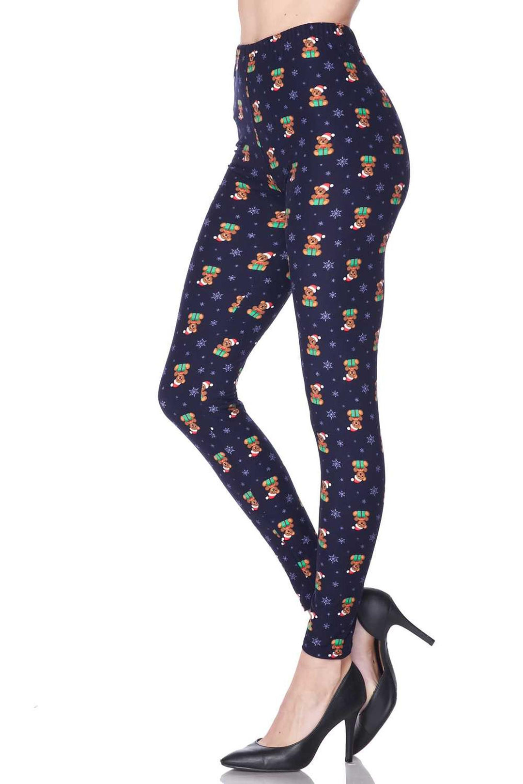 Buttery Smooth Christmas Teddy Bears Extra Plus size Leggings - 3X-5X