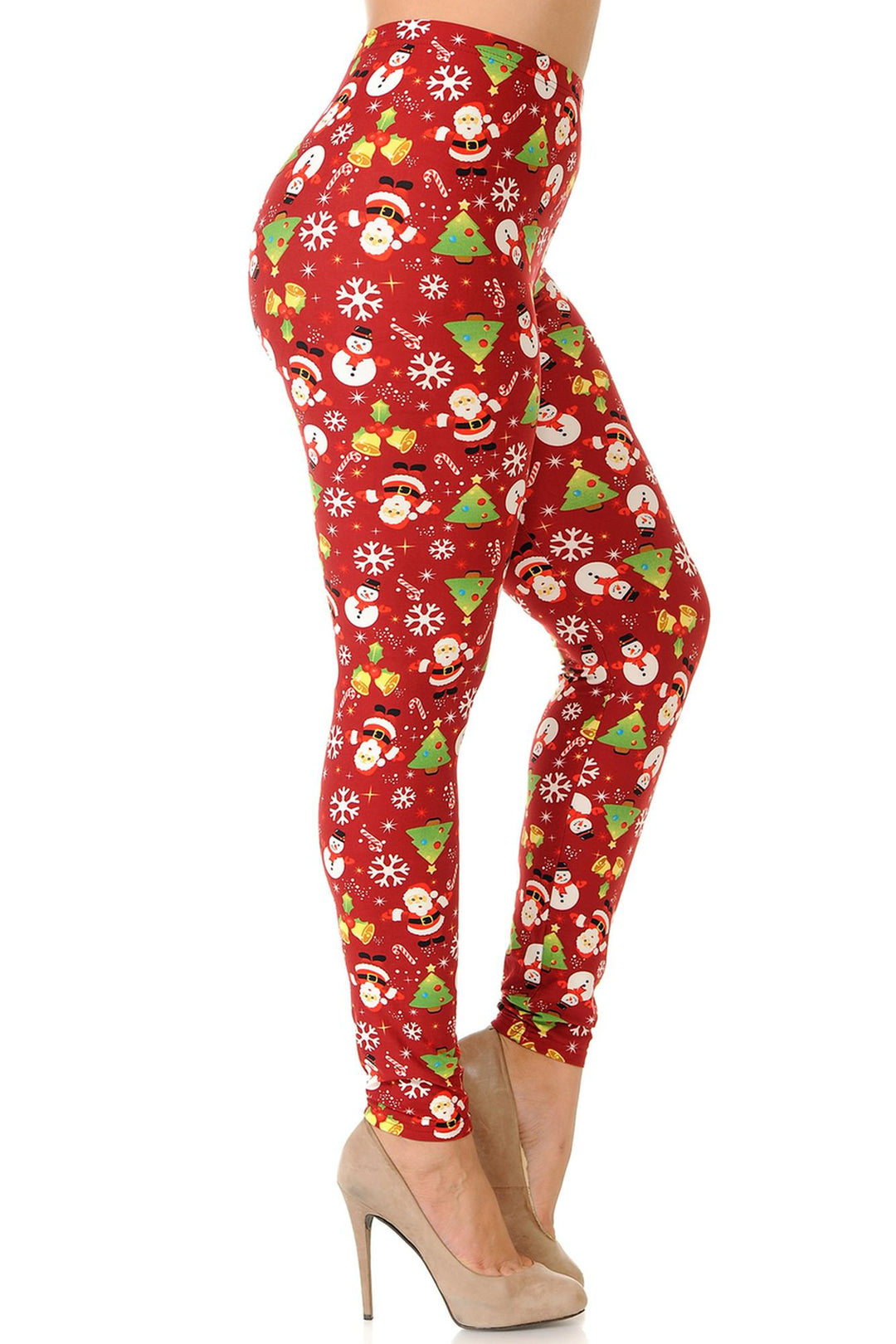 Buttery Smooth Festive Christmas Delight Extra Plus Size Leggings - 3X-5X