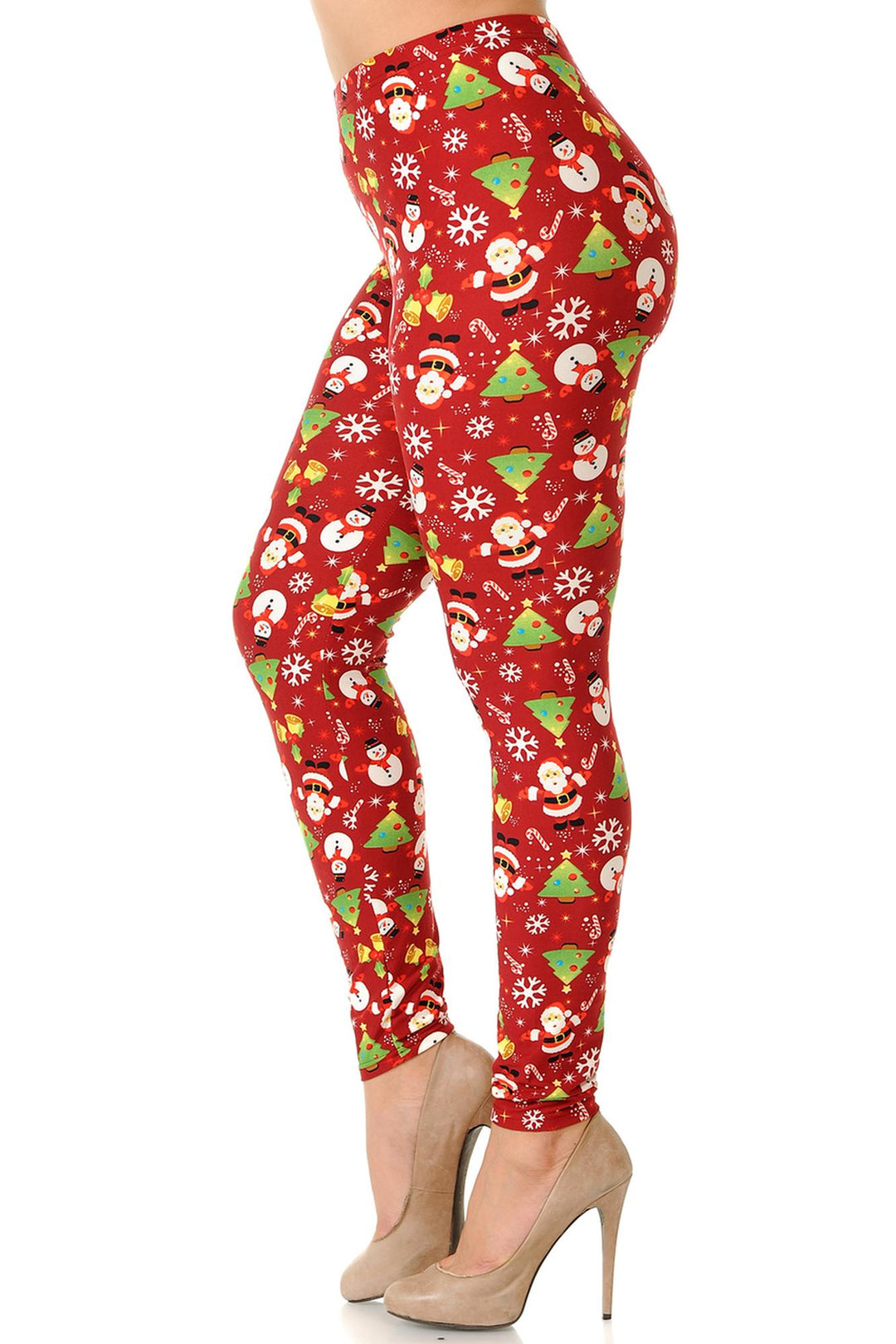 Buttery Smooth Festive Christmas Delight Extra Plus Size Leggings - 3X-5X
