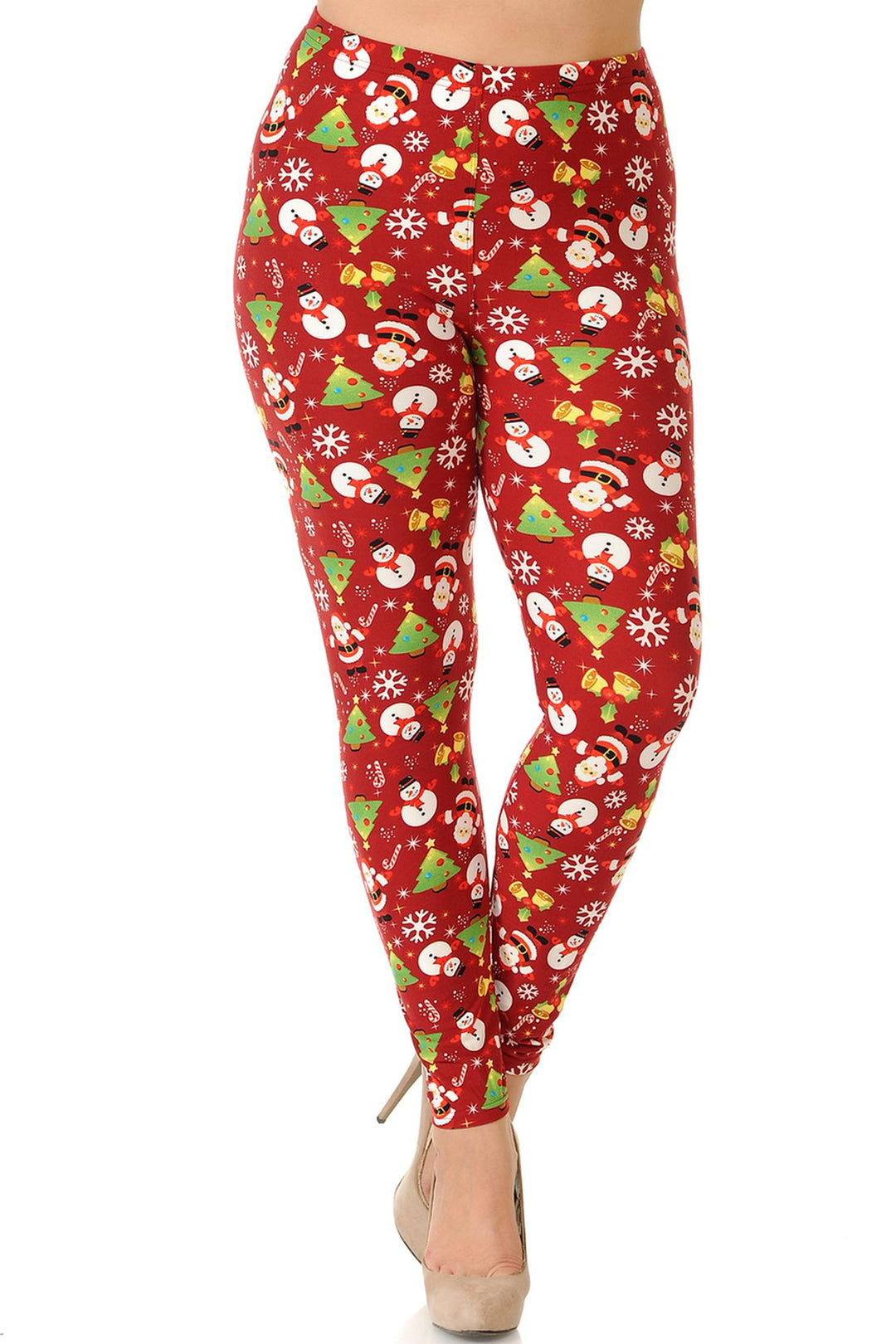 Buttery Smooth Festive Christmas Delight Extra Plus Size Leggings - 3X-5X