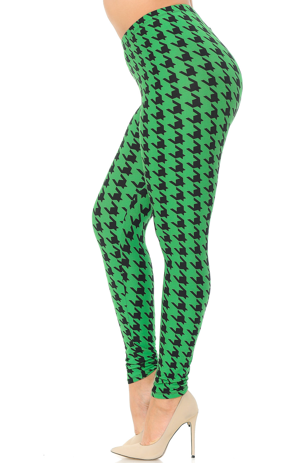 Buttery Smooth Houndstooth Extra Plus Size Leggings - 3X-5X