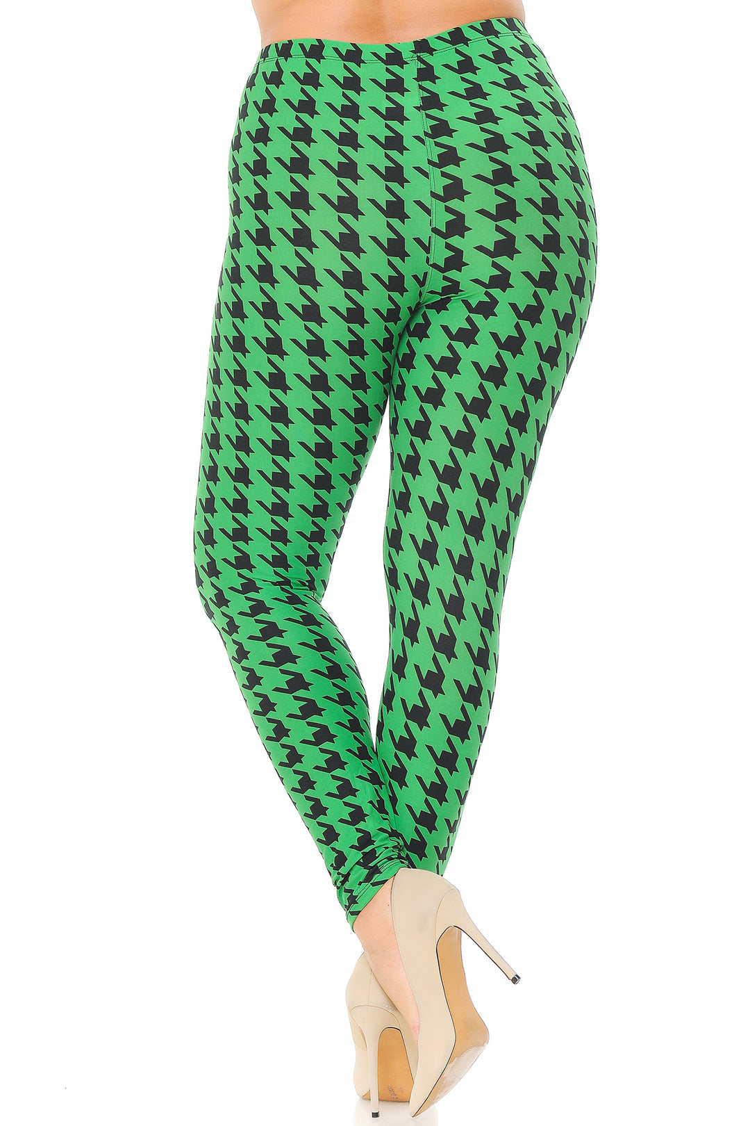 Buttery Smooth Houndstooth Extra Plus Size Leggings - 3X-5X