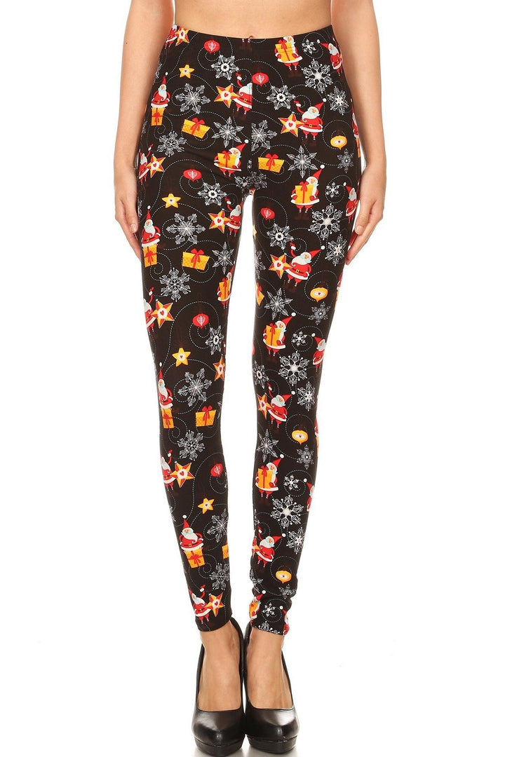 Buttery Soft Santa's Wonderland Christmas Extra Plus Size Leggings - 3X-5X