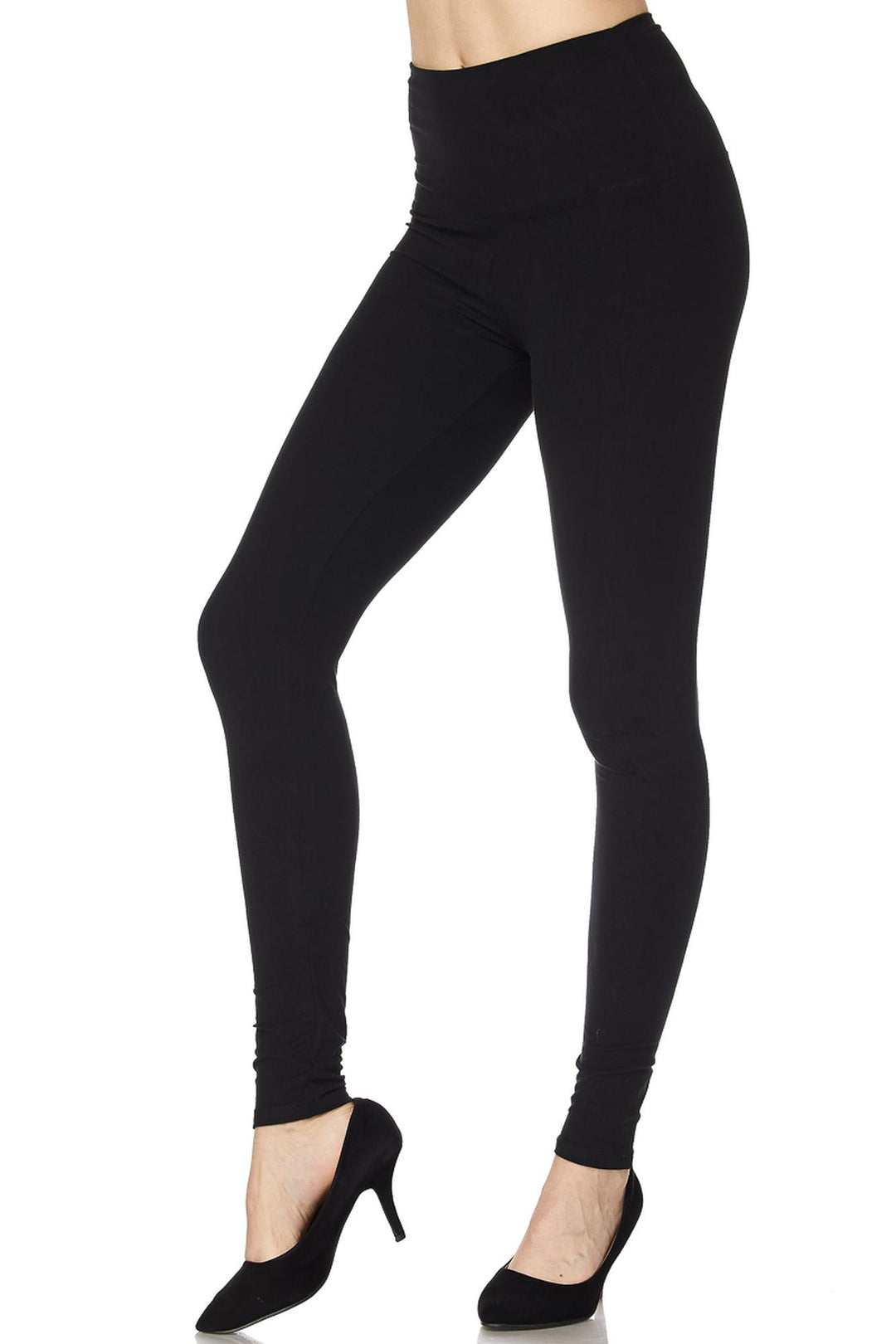 Buttery Smooth Solid Basic High Waisted Extra Plus Size Leggings - 5 Inch - 3X-5X