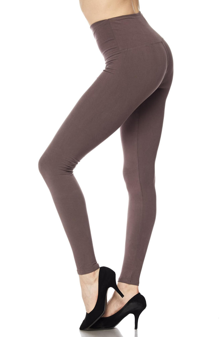 Buttery Smooth Solid Basic High Waisted Extra Plus Size Leggings - 5 Inch - 3X-5X