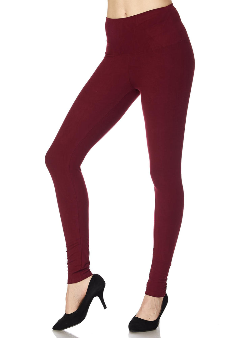 Buttery Smooth Solid Basic High Waisted Extra Plus Size Leggings - 5 Inch - 3X-5X
