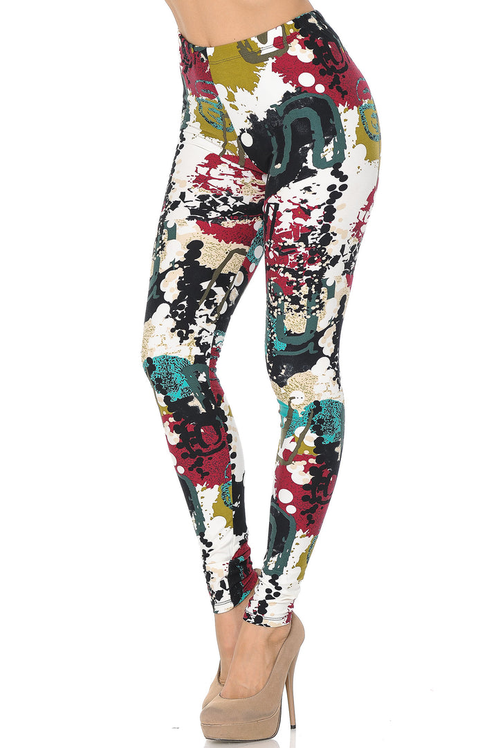 Buttery Smooth Summer Picasso Extra Plus Size Leggings - 3X-5X