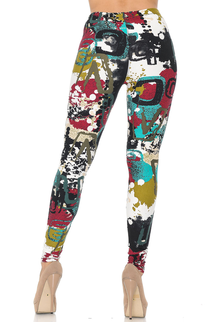 Buttery Smooth Summer Picasso Extra Plus Size Leggings - 3X-5X
