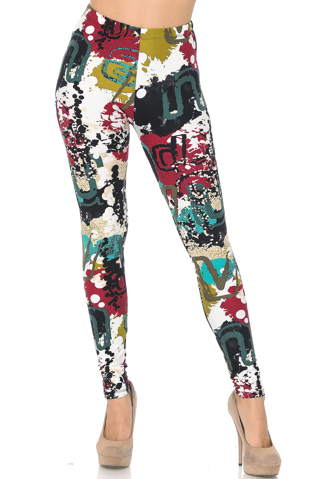 Buttery Smooth Summer Picasso Extra Plus Size Leggings - 3X-5X