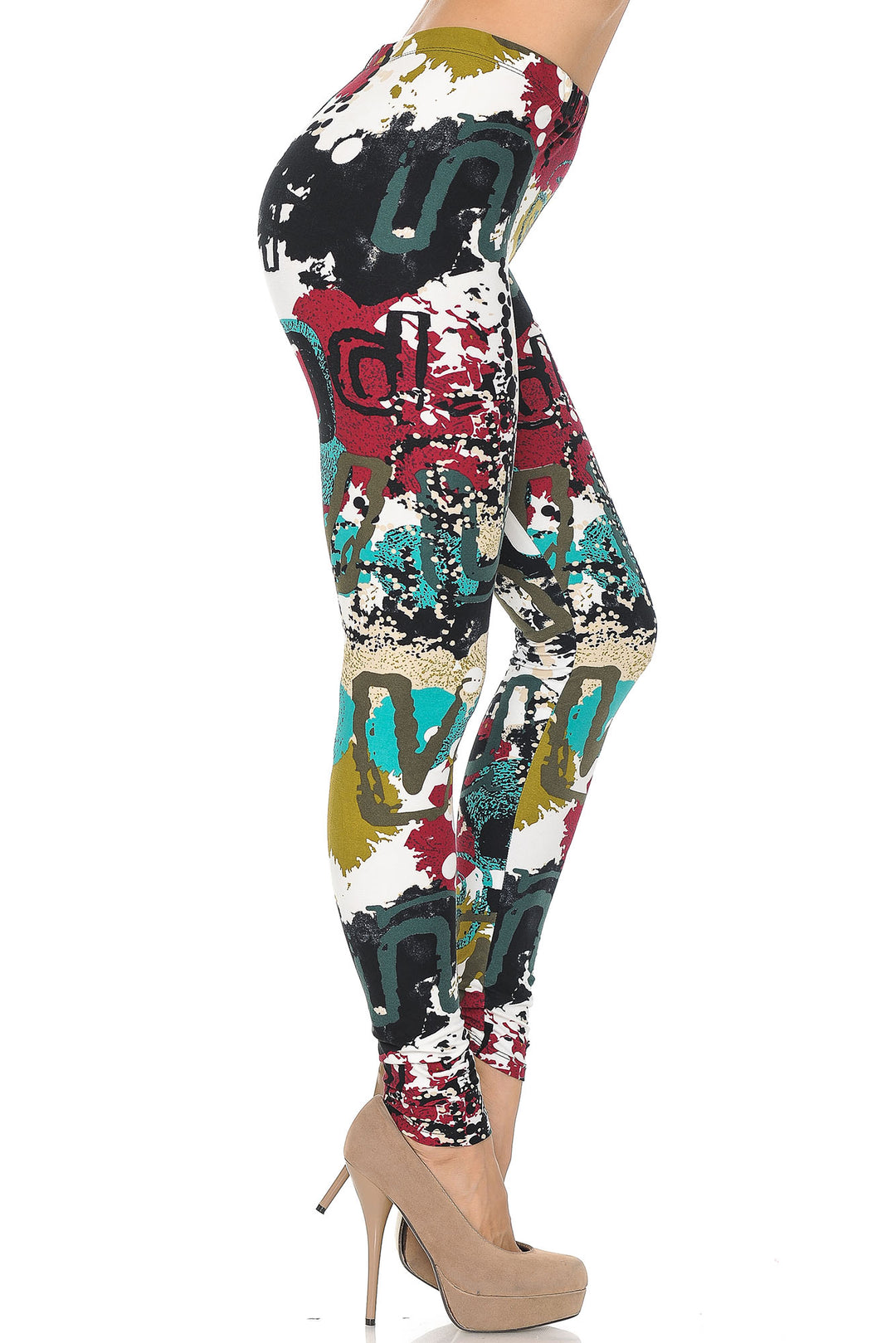 Buttery Smooth Summer Picasso Extra Plus Size Leggings - 3X-5X