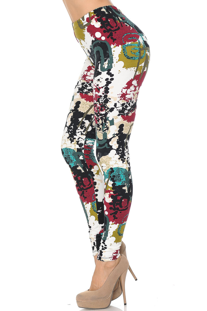 Buttery Smooth Summer Picasso Extra Plus Size Leggings - 3X-5X