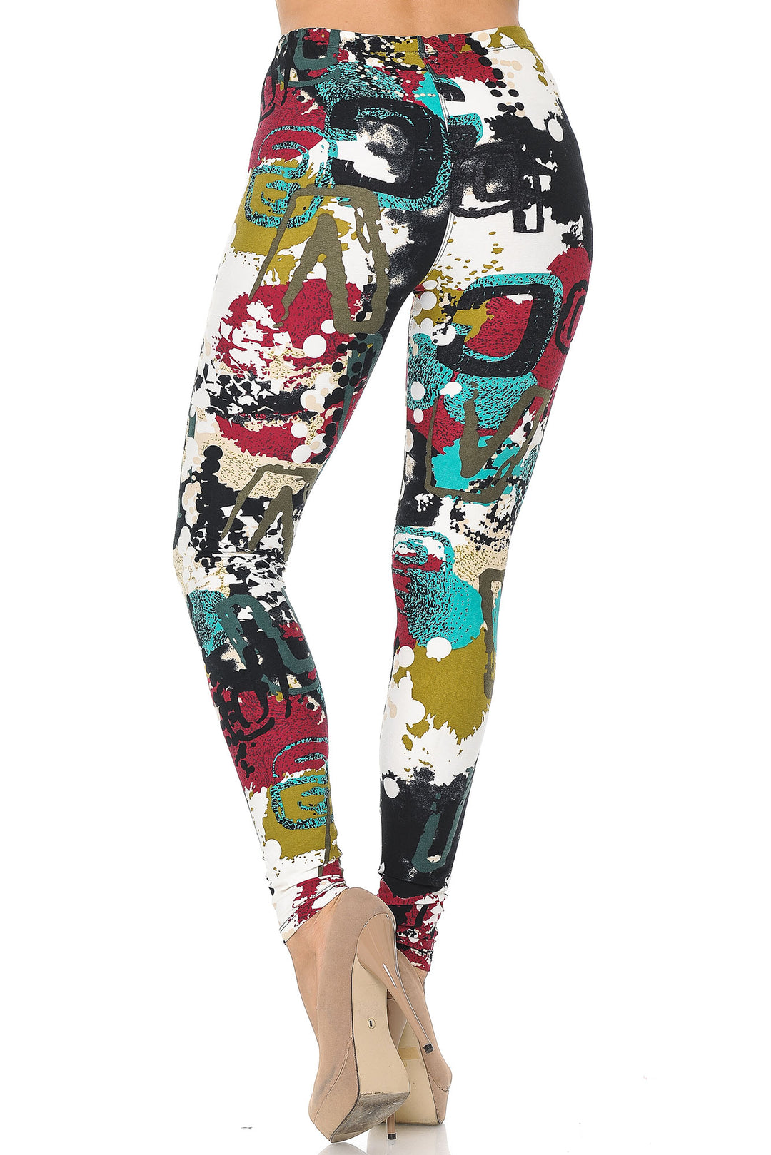 Buttery Smooth Summer Picasso Extra Plus Size Leggings - 3X-5X