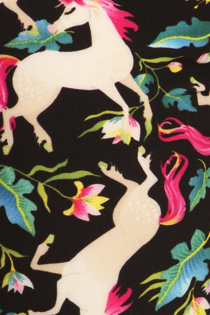 Buttery Smooth Woodland Unicorn Extra Plus Size Leggings - 3X-5X - Small Unicorns
