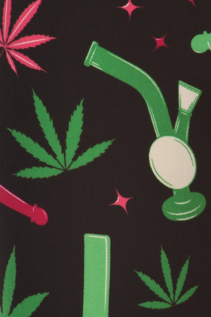 Buttery Smooth Marijuana Esprit Extra Extra Plus Size Leggings - 3X-5X