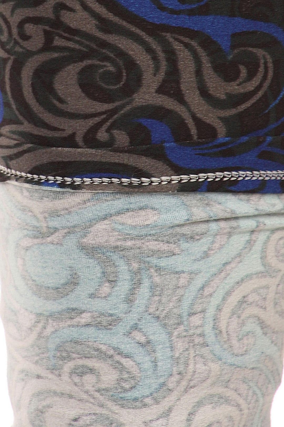 Buttery Smooth Blue Twisted Swirl Extra Plus Size Leggings - 3X-5X