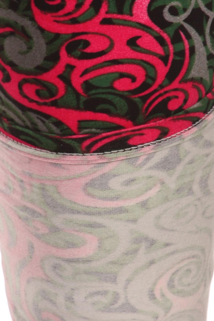 Buttery Smooth Fuchsia Twisted Swirl Extra Plus Size Leggings - 3X-5X
