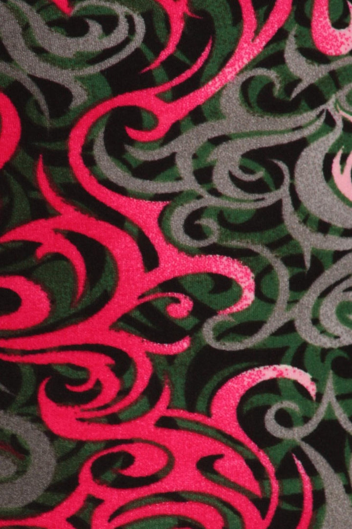 Buttery Smooth Fuchsia Twisted Swirl Extra Plus Size Leggings - 3X-5X