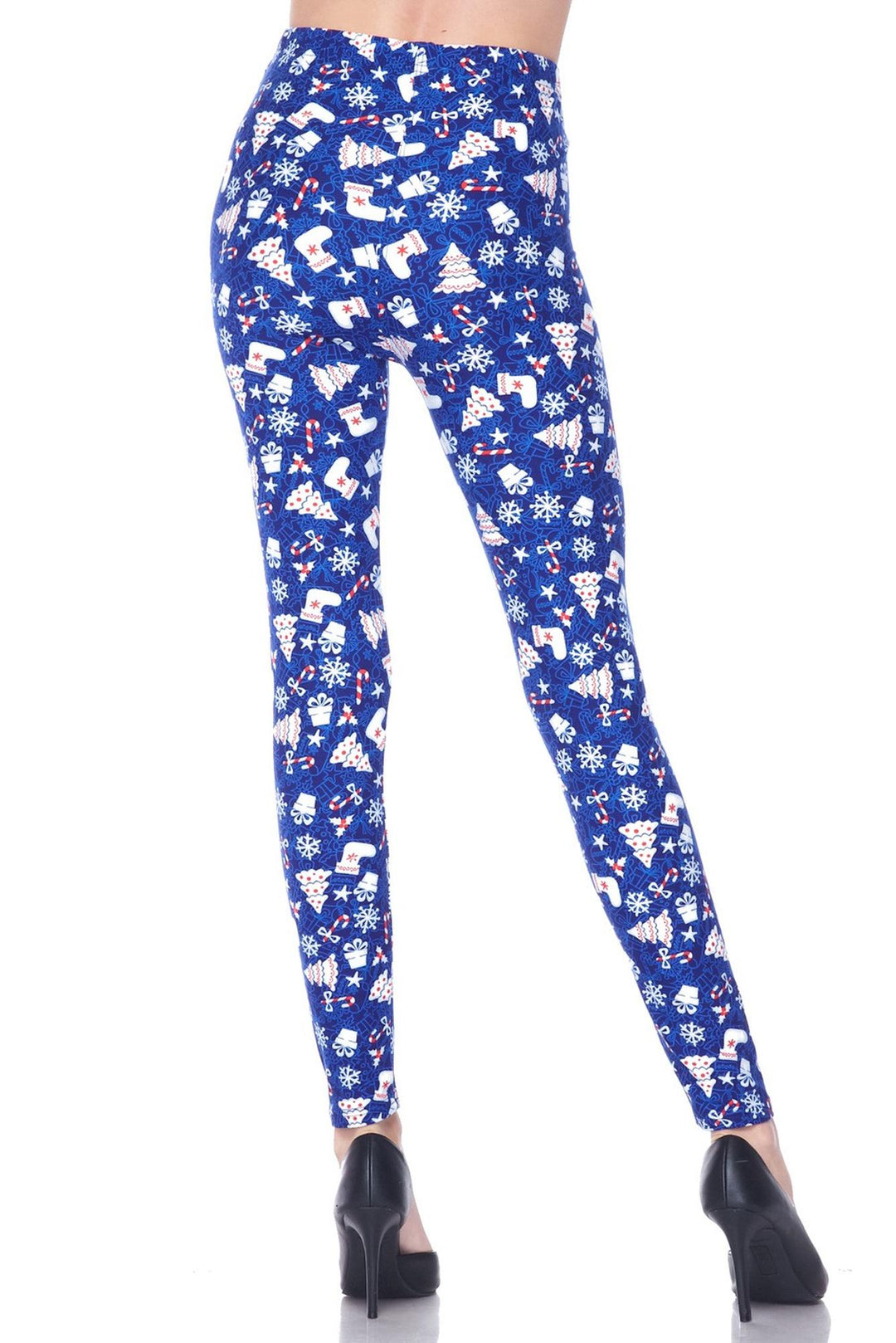 Buttery Smooth Blue Christmas Merriment Extra Plus Size Leggings