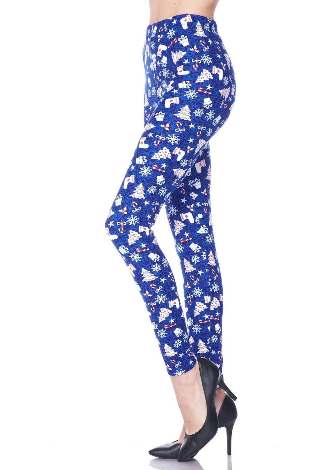Buttery Smooth Blue Christmas Merriment Extra Plus Size Leggings