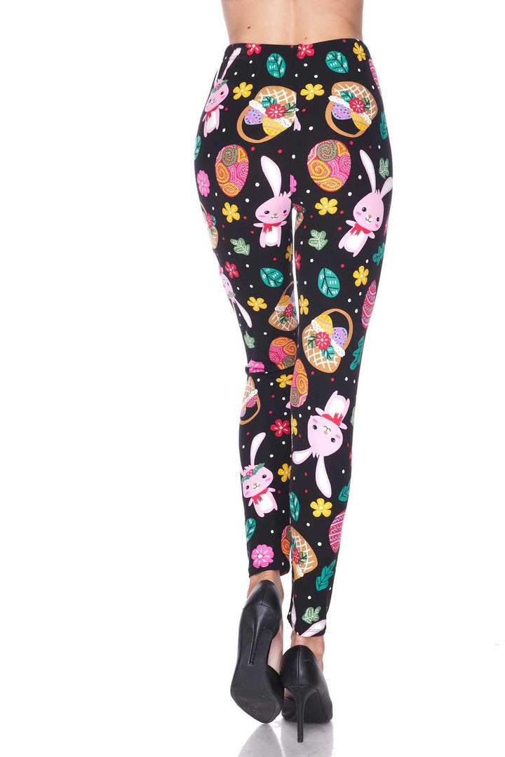 Buttery Smooth Bunny and Easter Egg Extra Plus Size Leggings - 3X-5X