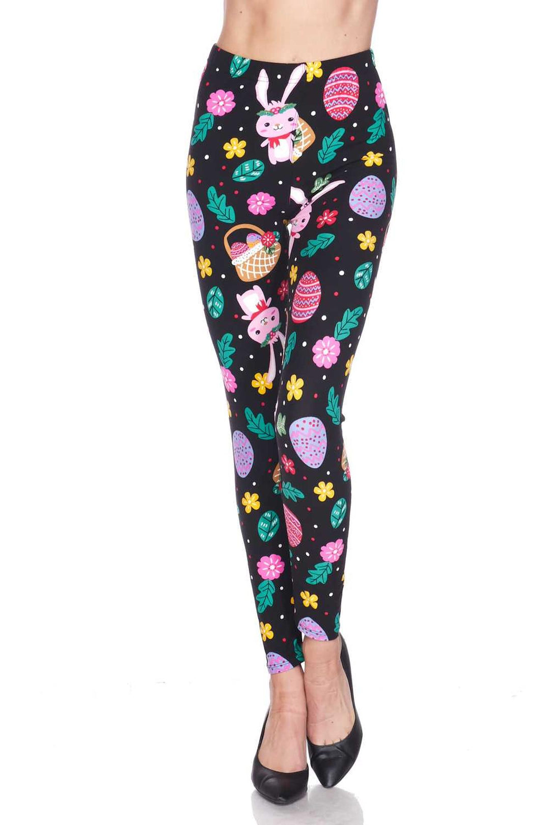 Buttery Smooth Bunny and Easter Egg Extra Plus Size Leggings - 3X-5X