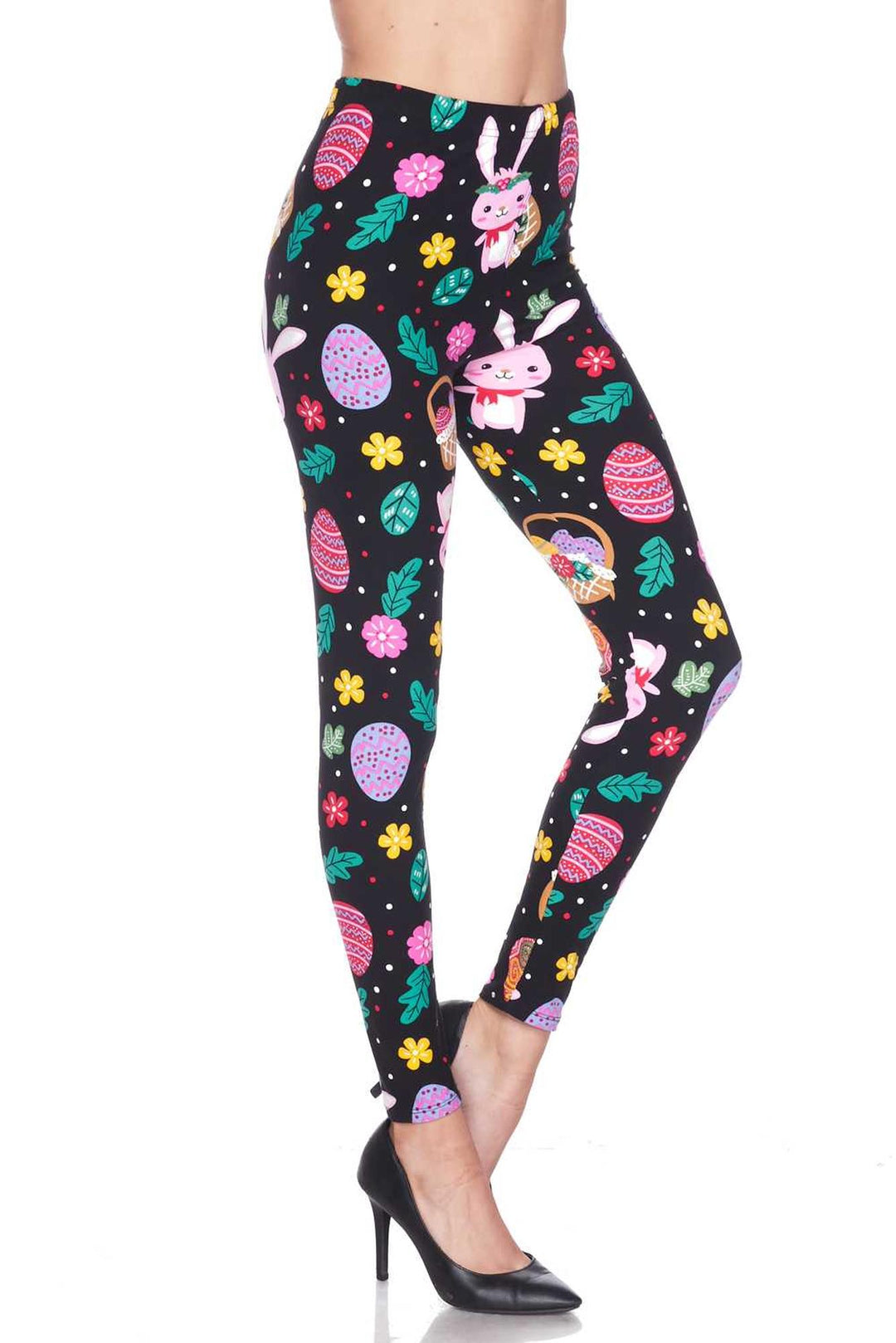 Buttery Smooth Bunny and Easter Egg Extra Plus Size Leggings - 3X-5X