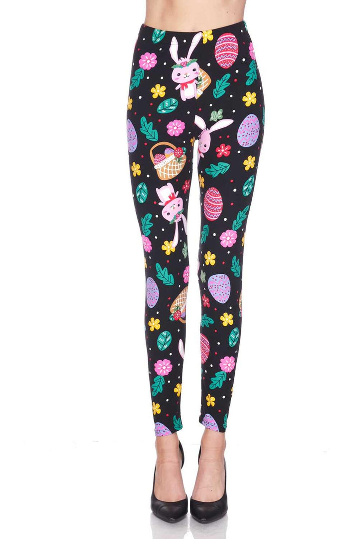 Buttery Smooth Bunny and Easter Egg Extra Plus Size Leggings - 3X-5X