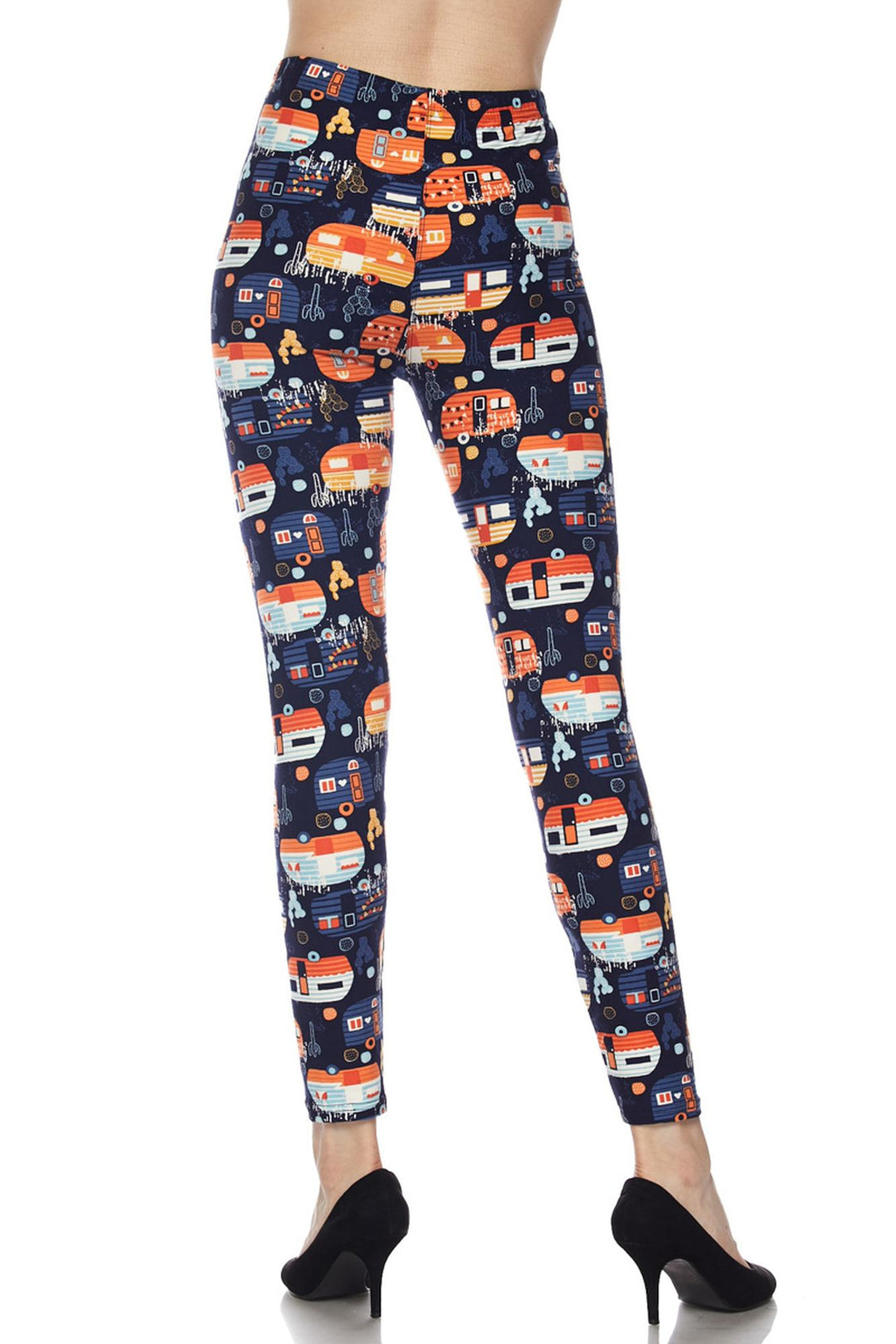 Buttery Smooth Colorful Camper Extra Plus Size Leggings - 3X-5X
