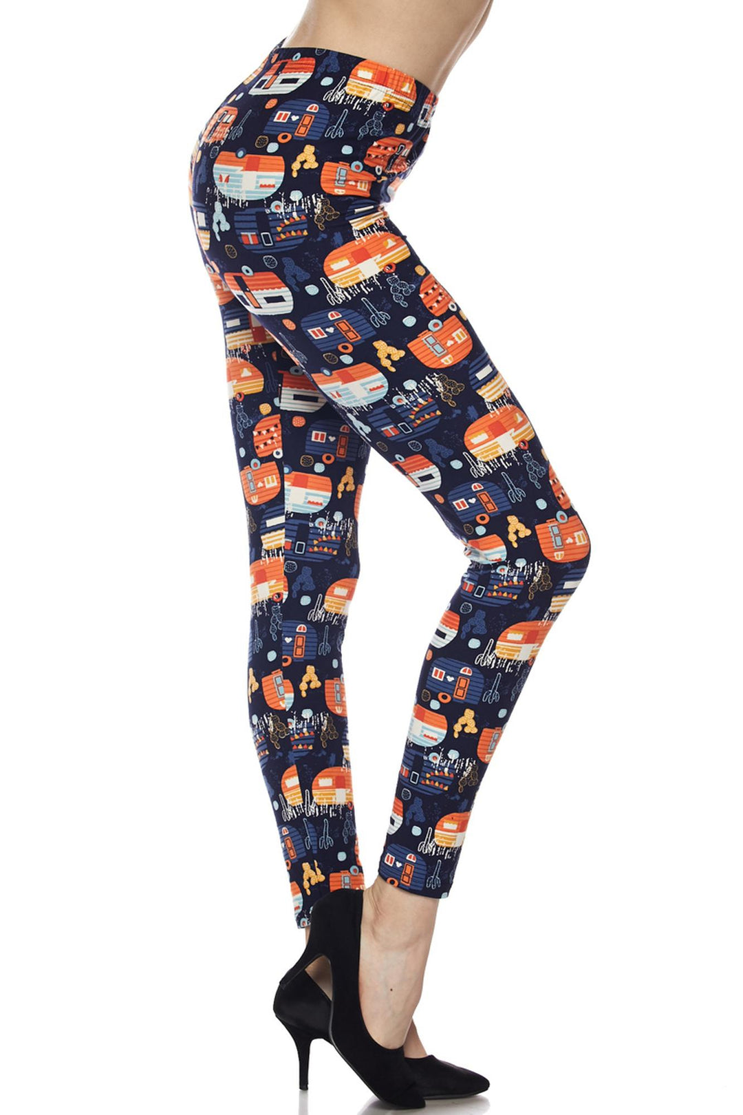 Buttery Smooth Colorful Camper Extra Plus Size Leggings - 3X-5X