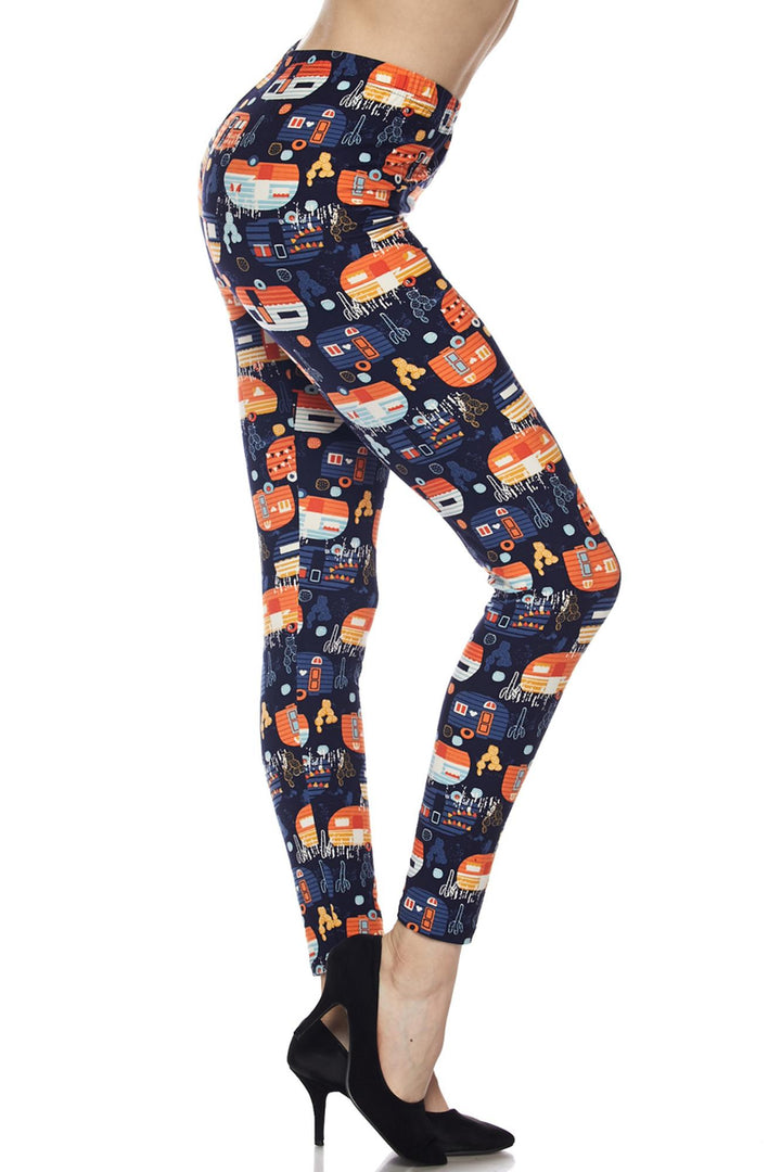 Buttery Smooth Colorful Camper Extra Plus Size Leggings - 3X-5X