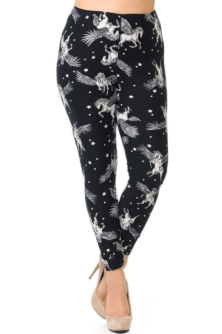 Buttery Smooth Magical Pegasus Extra Plus Size Leggings - 3X-5X